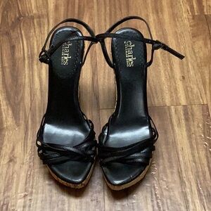 Charles David Black Wedge Heels